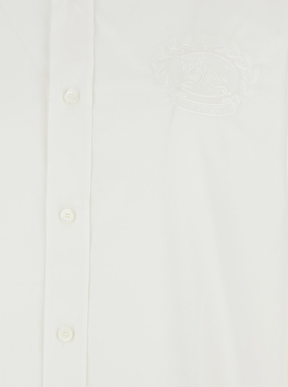 Burberry Men White Shirt With Classic Collar And Embroidered Logo On The Front In Cotton Man - 3