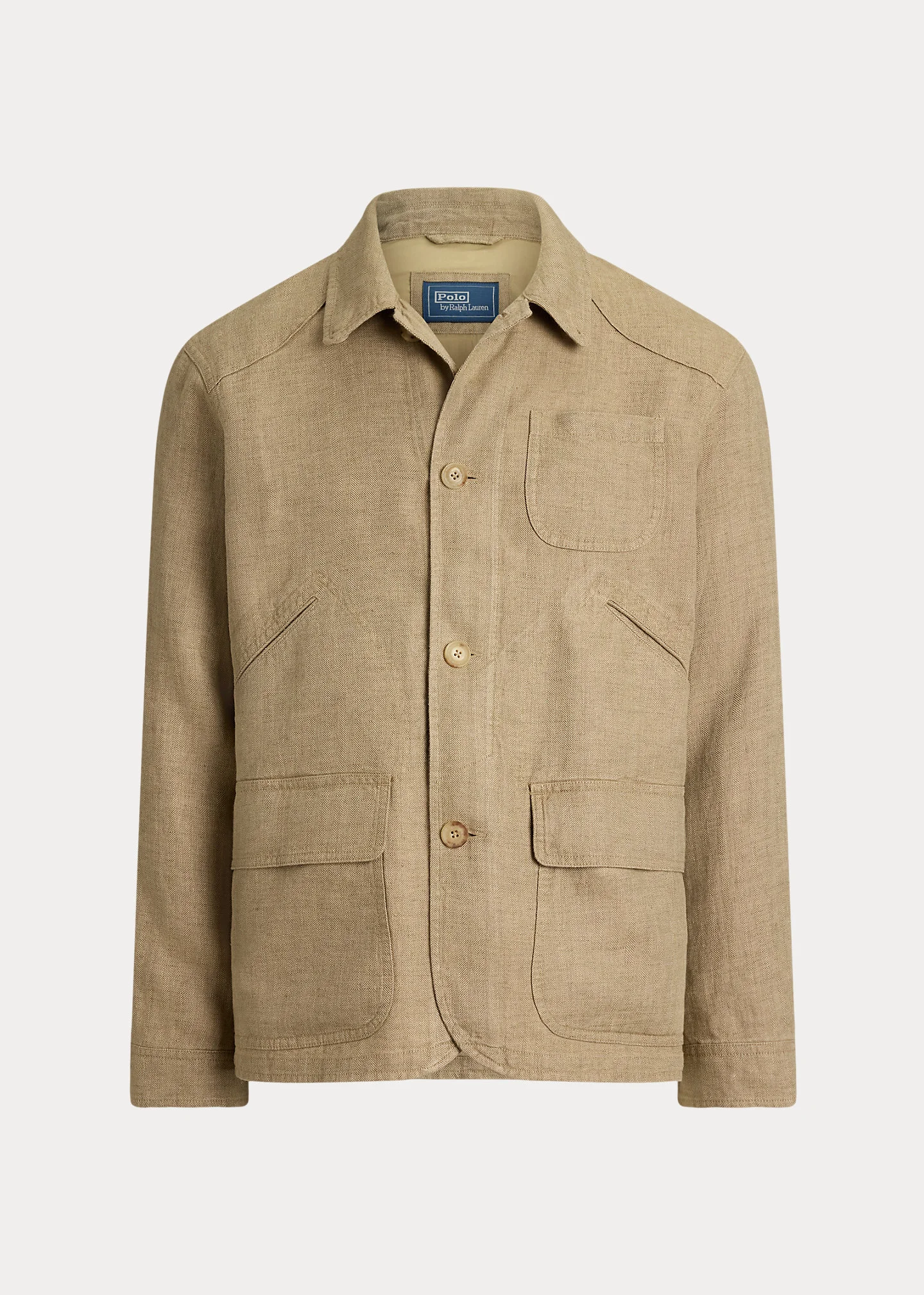 Linen Herringbone Utility Jacket - 1