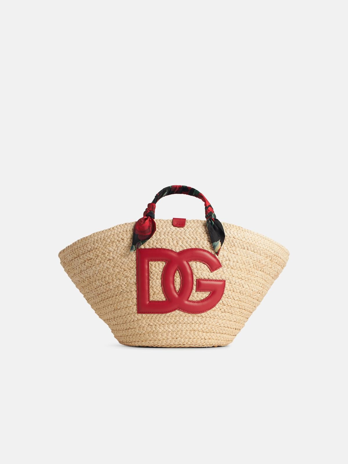 'RAFIA' RED CORN BLEND SHOPPING BAG - 1
