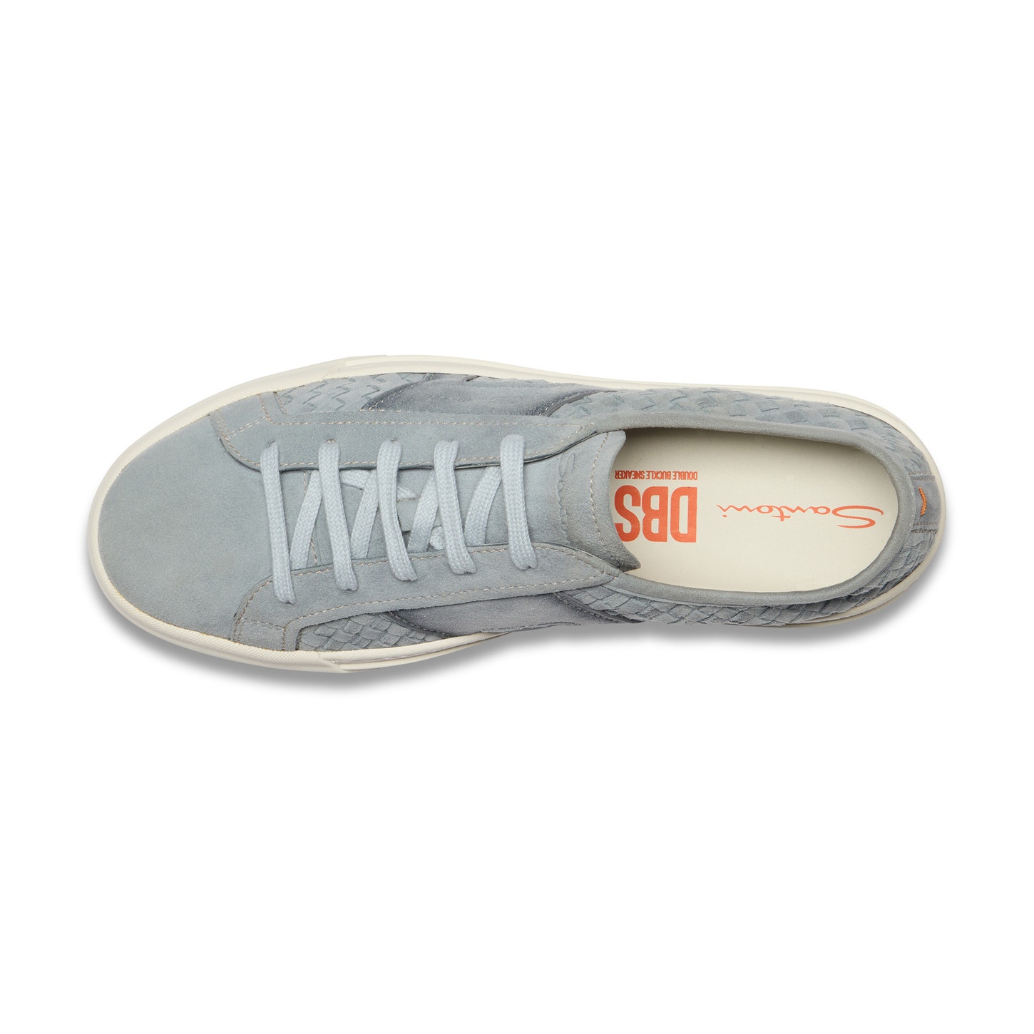 Men's light blue woven suede Double Buckle Sneaker - 5