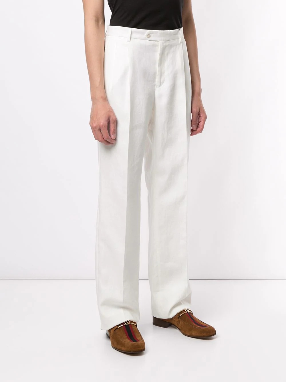 tailored linen trousers - 3