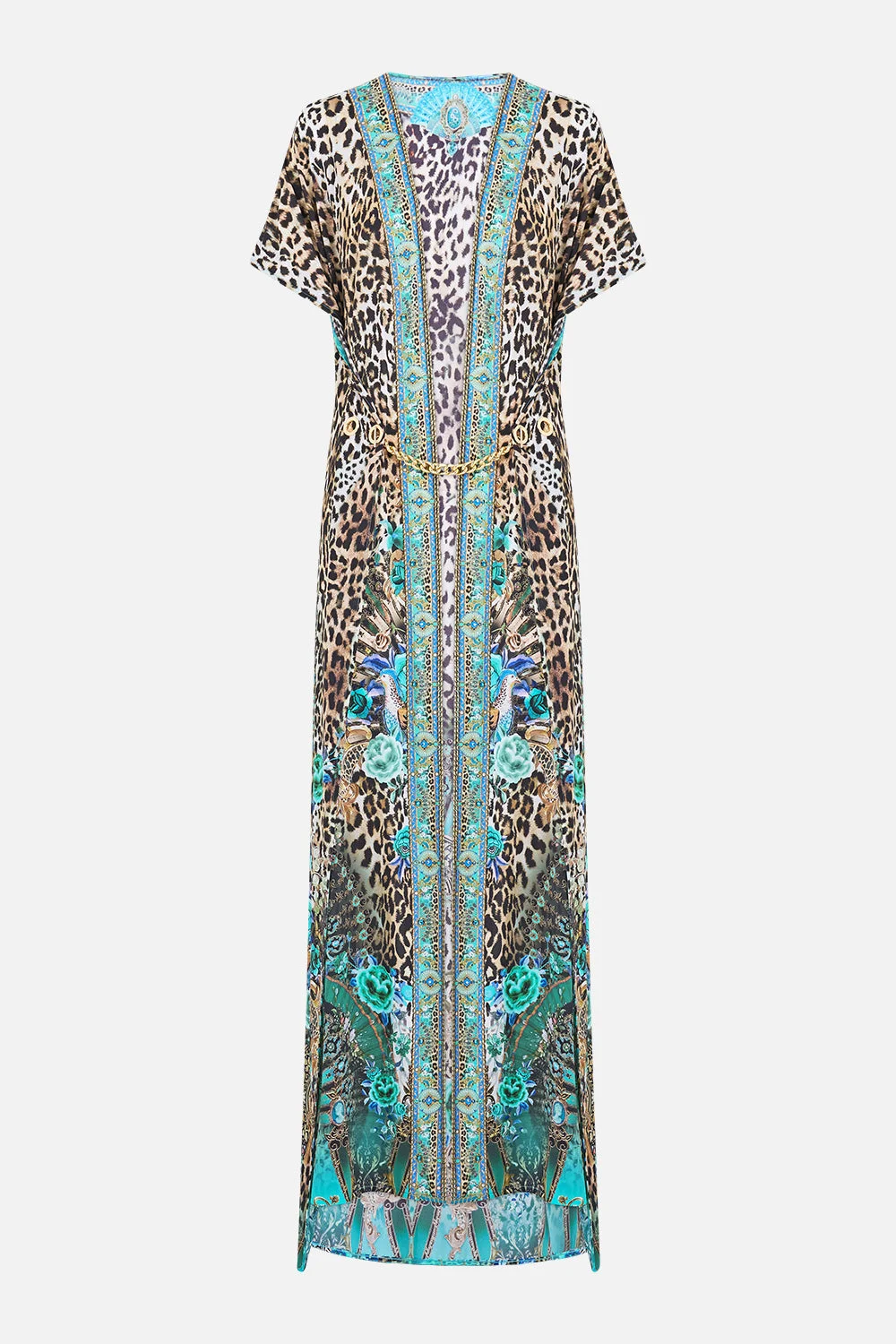 FRONT SPLIT BEACH MAXI DRESS W CHAIN FLAMENCO EUPHORIA - 1