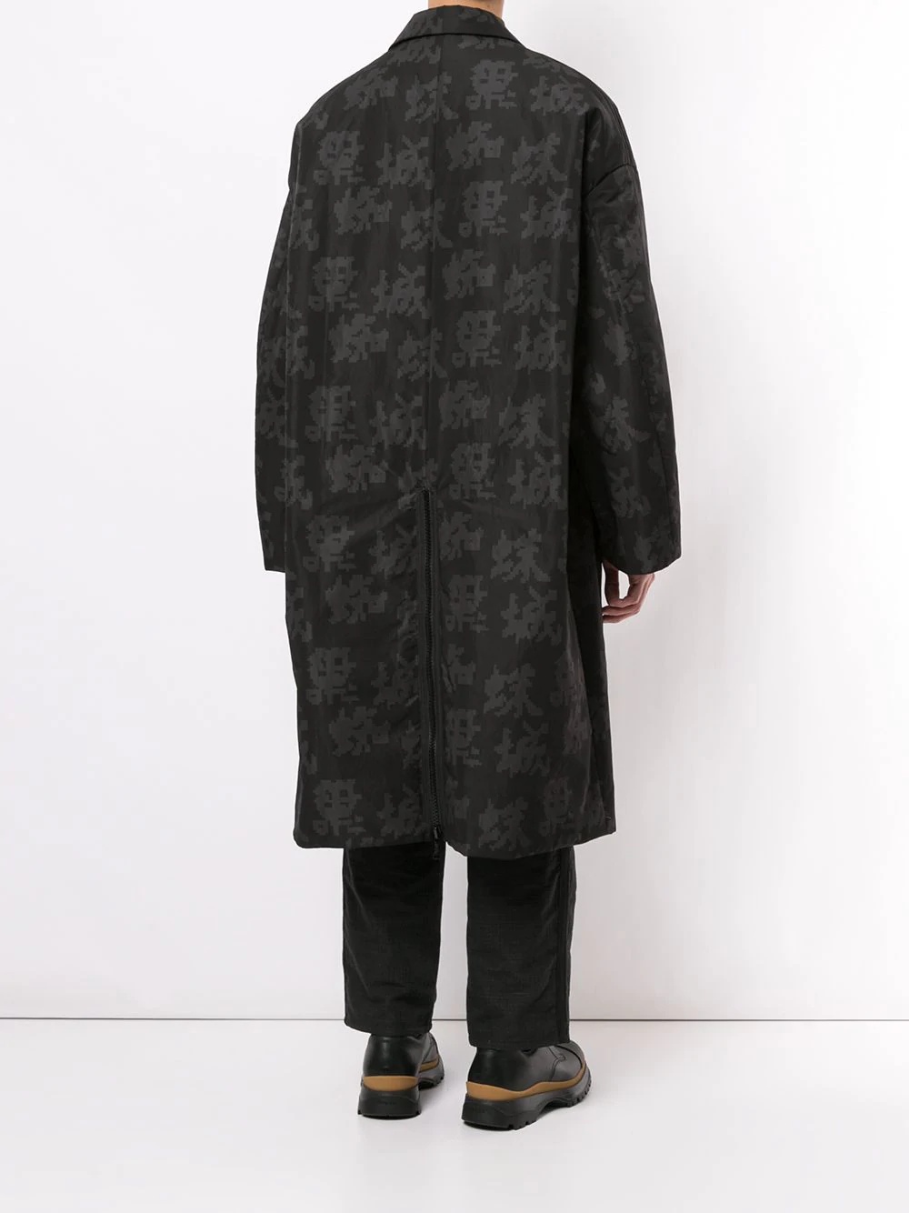 oversized symbol print coat - 4