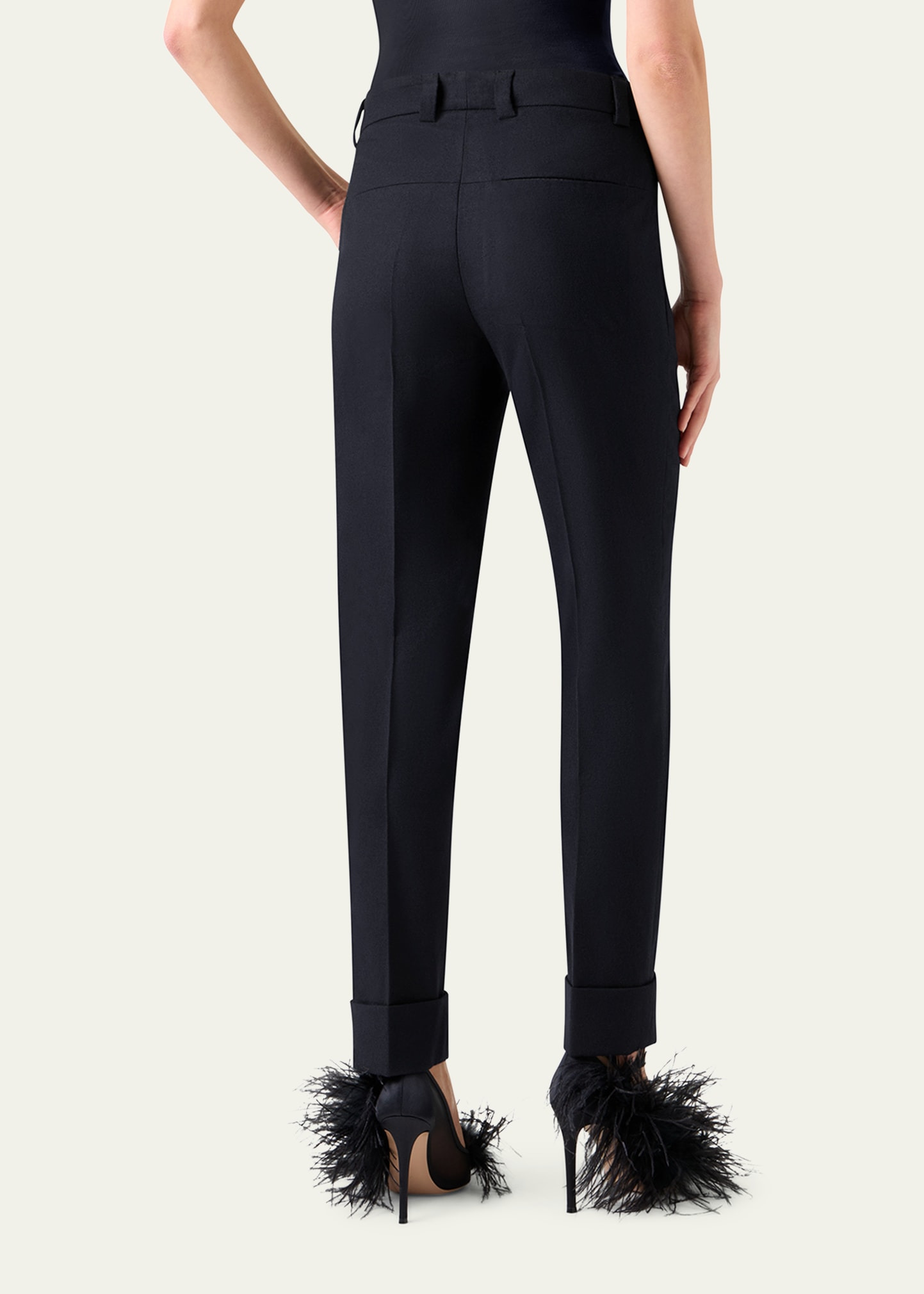 Maxima Wool Stretch Flannel Skinny-Leg Ankle Pants - 3
