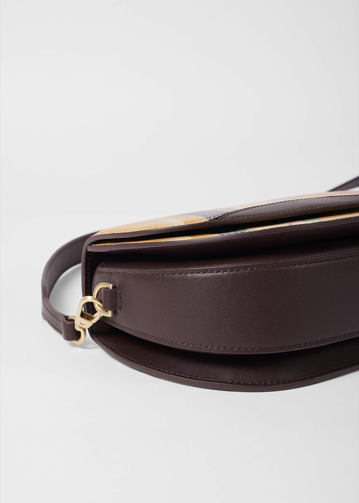 Women's 'Dusky Swirl' Leather Saddle Bag - 4