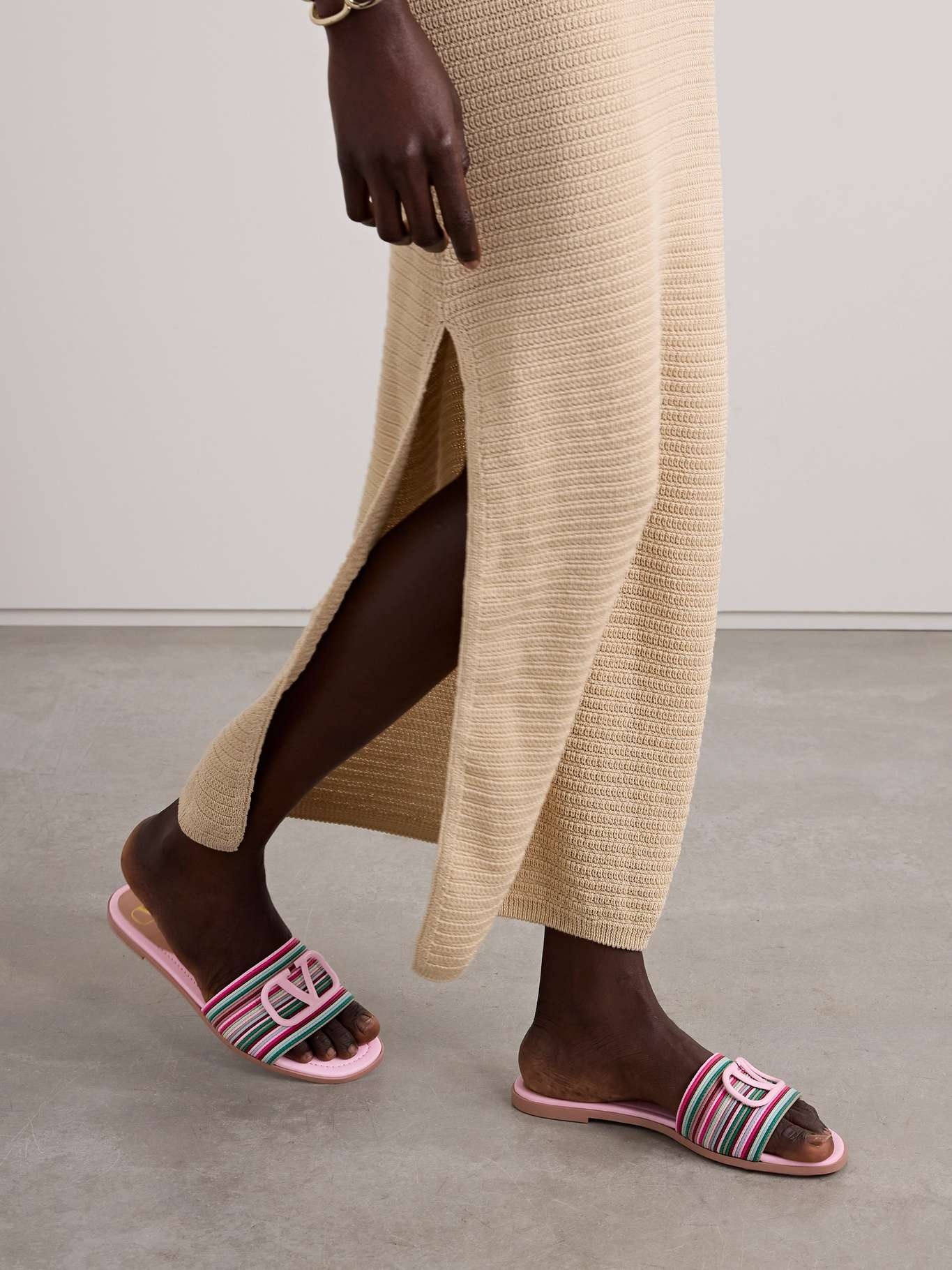 VLOGO leather slides - 3
