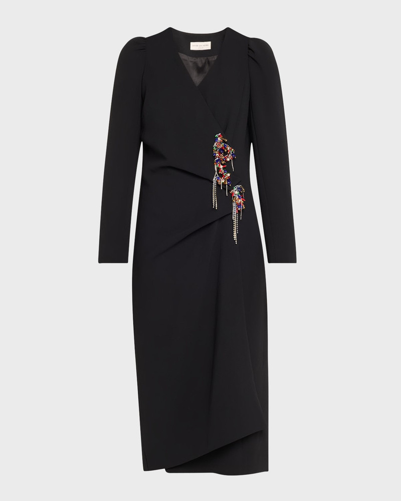 Dapan Wrap Midi Dress with Embellished Detail - 1