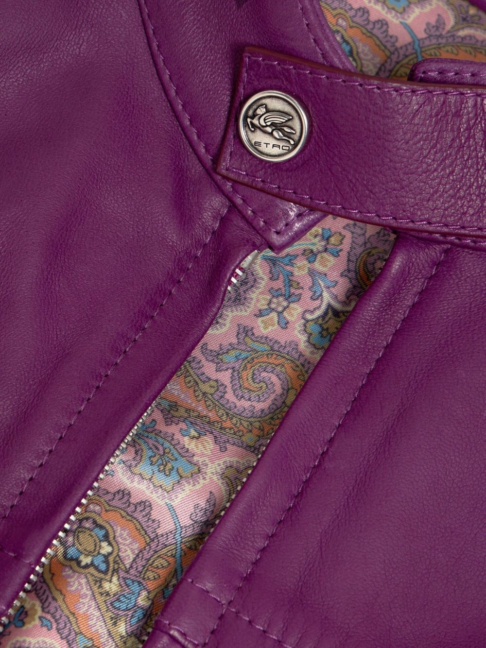 logo leather jacket - 5
