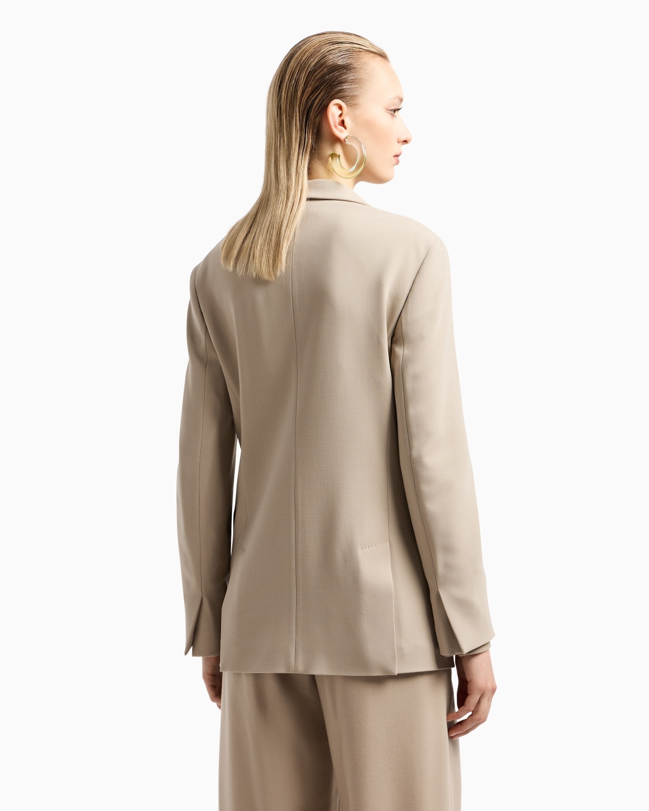 SINGLE-BREASTED JACKET IN STRETCH WOOL BARATHEA - 3