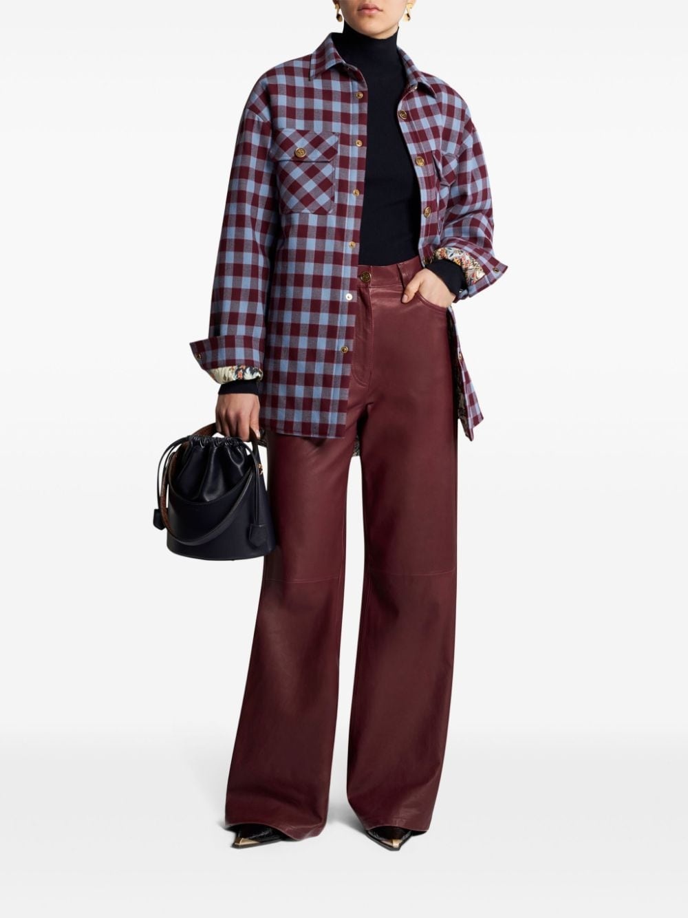 padded check jacquard shirt - 2