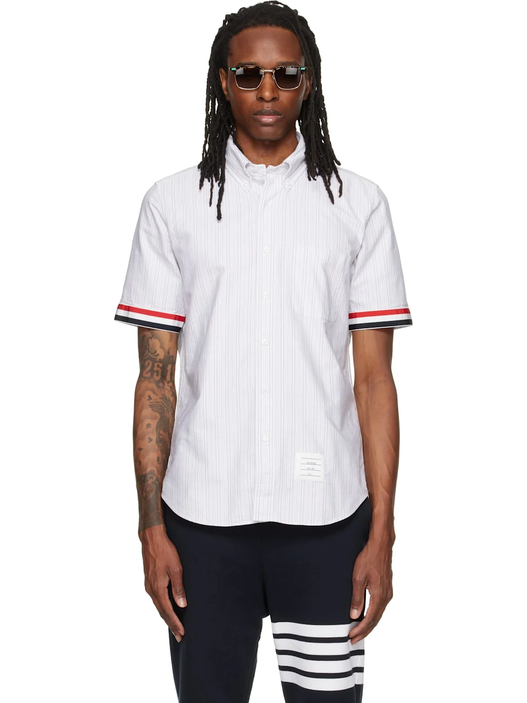 Gray Straight Fit Button Down Short Sleeve Shirt - 1