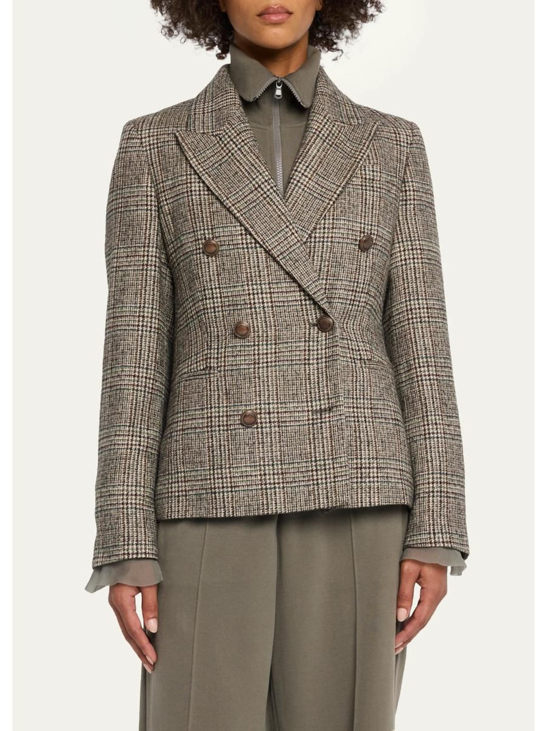Double-Breasted Prince Of Wales Tailored Jacket 4
