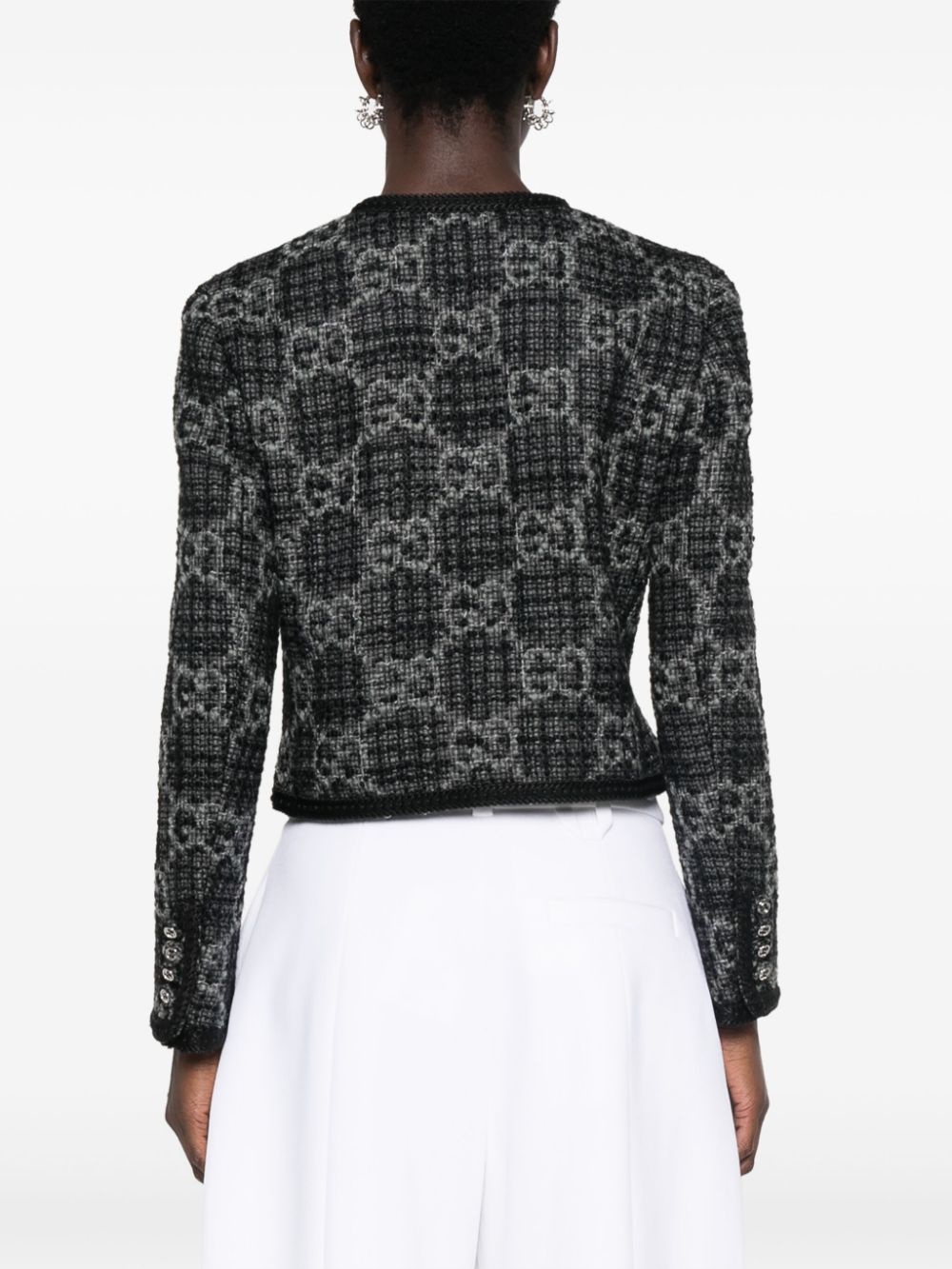 GG-pattern tweed jacket - 4