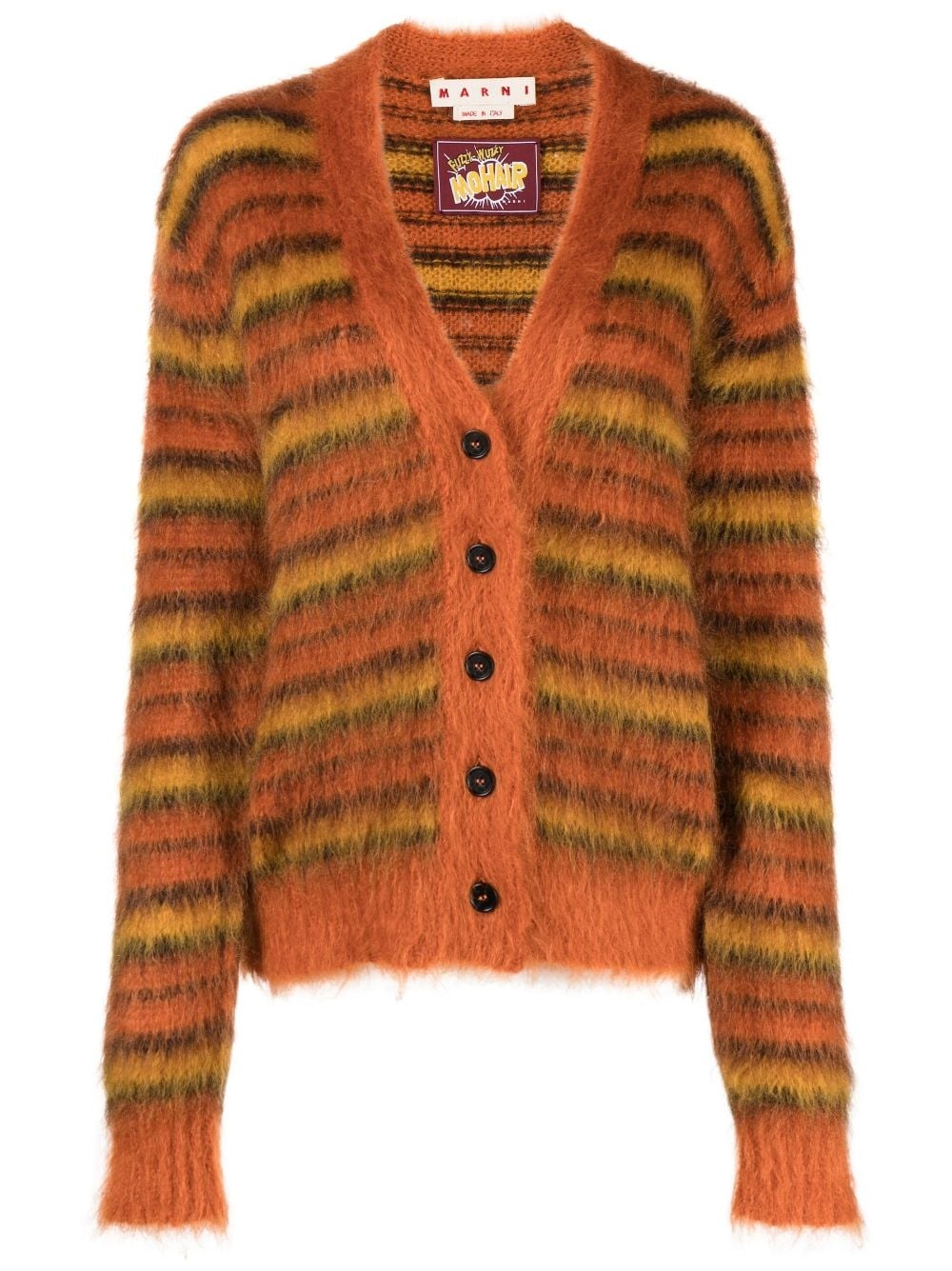 striped brushed cardigan - 1