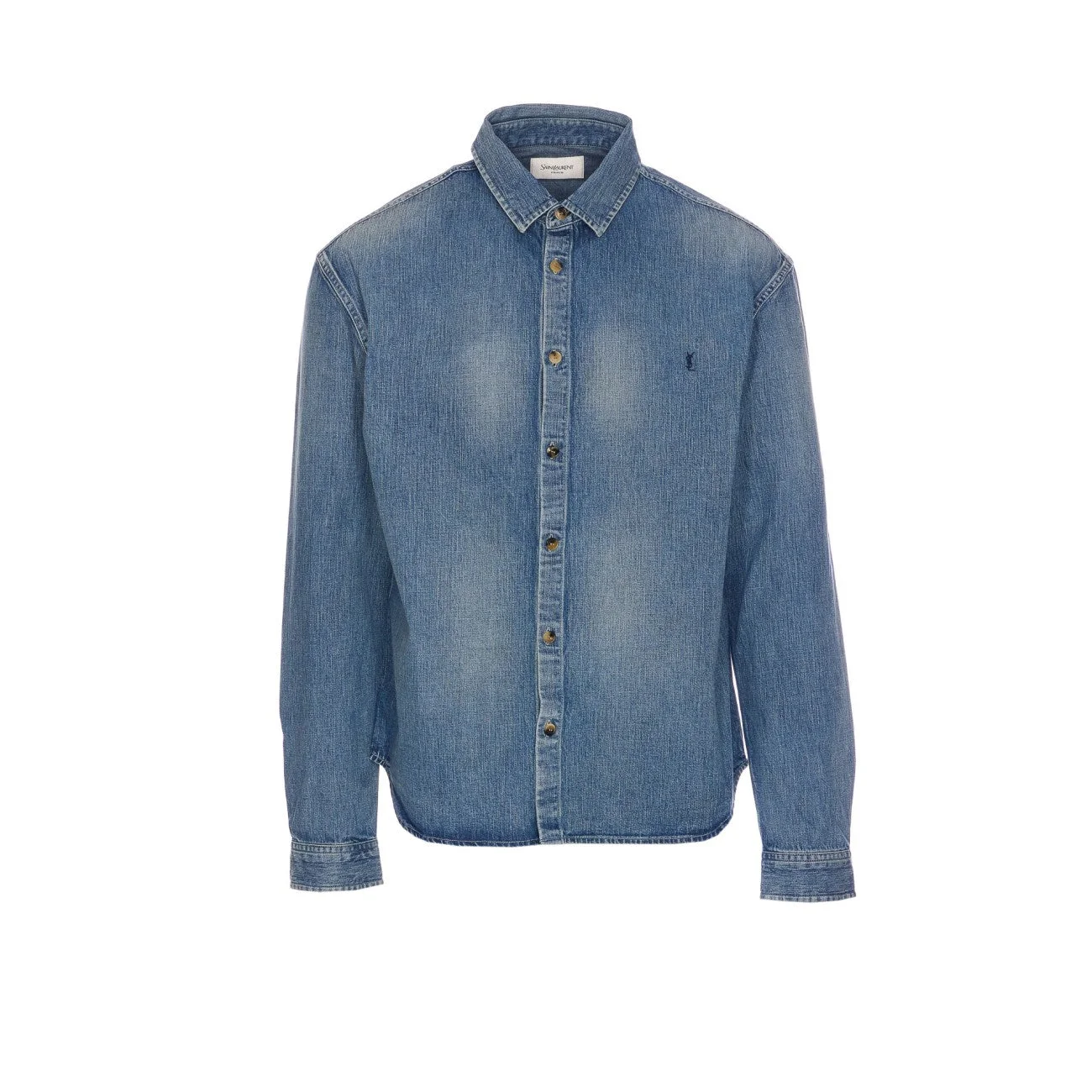 Saint Laurent Men Cassandre Denim Shirt - 1