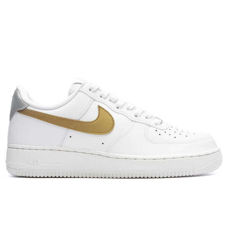 WOMEN'S AIR FORCE 1 '07 - WHITE/METALLIC GOLD/METALLIC SILVER - 1