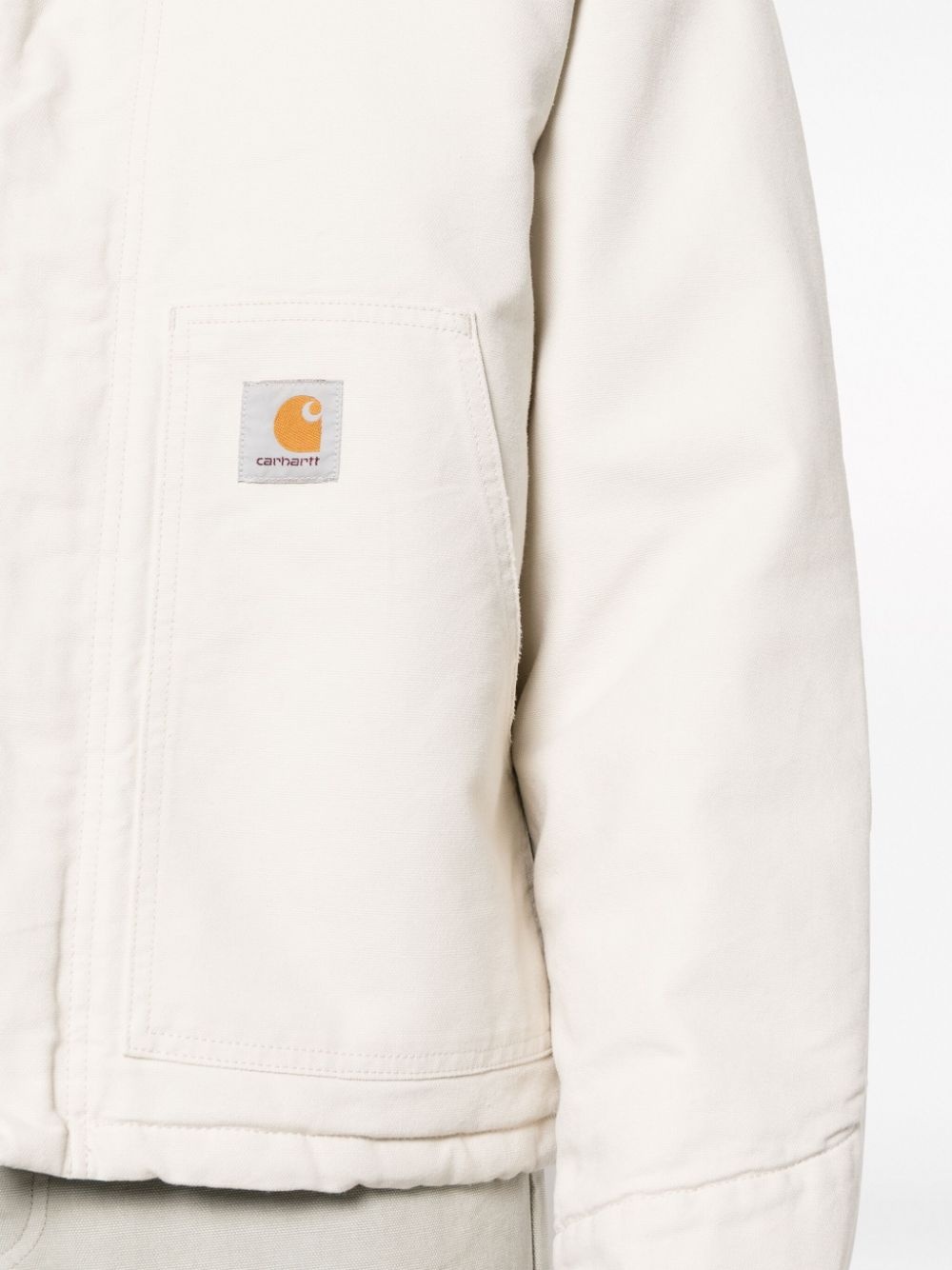 logo-patch padded shirt jacket - 9