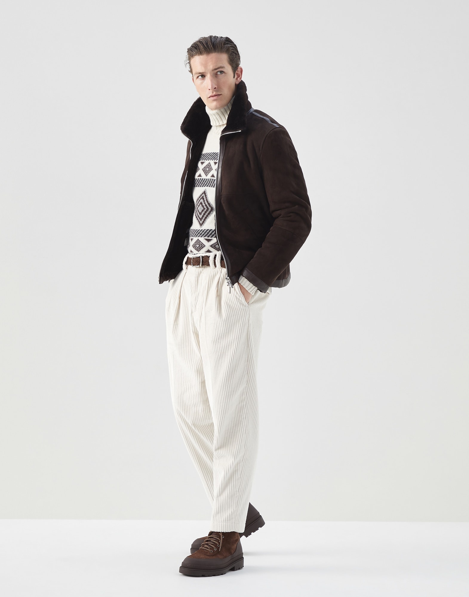 Brunello Cucinelli MM5397907PC7539 関税送料込 Brunello Cucinelli Cashmere Turtleneck Sweater with Half Zip