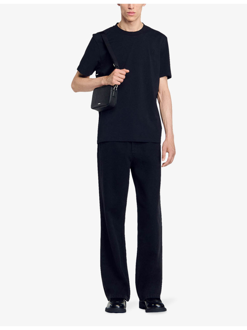 Sandro Logo-embroidered regular-fit cotton T-shirt outlook