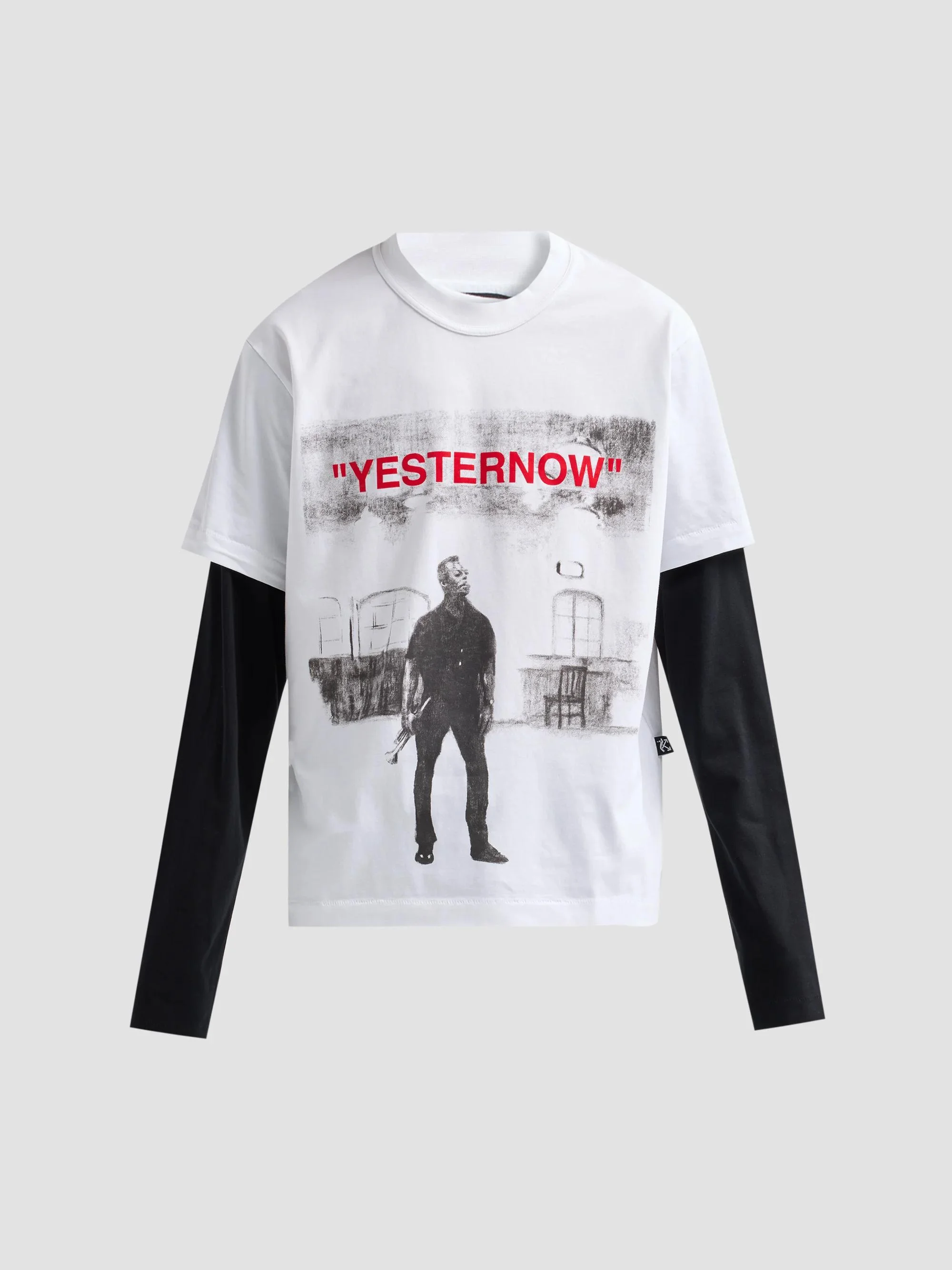 Men's Yesternow Double-Sleeve Crewneck T-Shirt - White - 1
