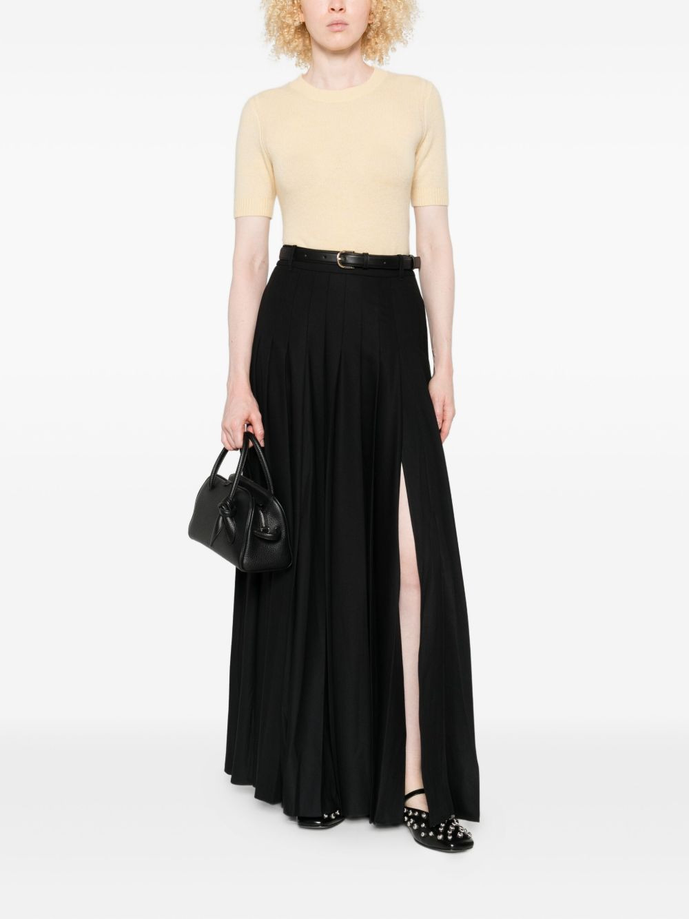 pleated belted skirt - 2