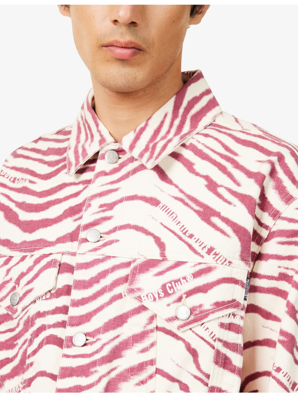 Zebra-Print Relaxed-Fit Denim Jacket - 5