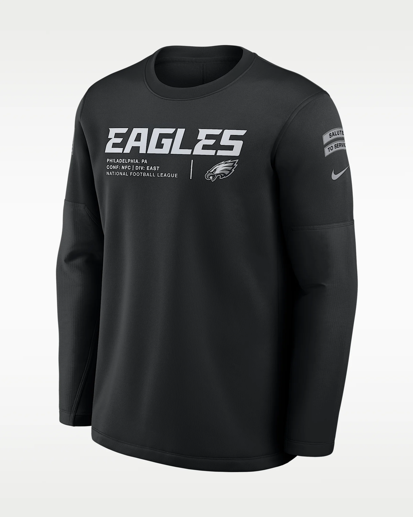 Philadelphia Eagles Salute to Service Sideline Coaches Men's Nike NFL Pullover Crew - 1