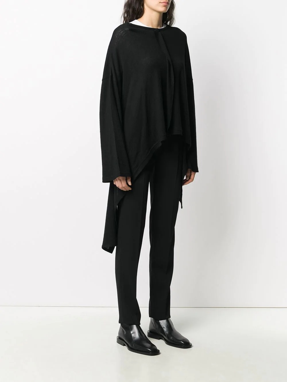 long-sleeved draped top - 4