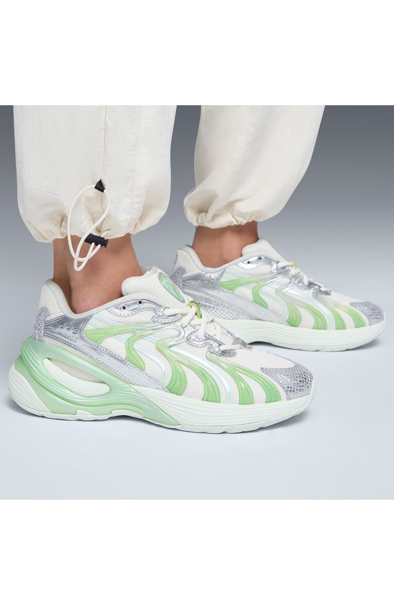 PUMA Inverse Light Beam Sneaker in Warm White/Spring Fern/Sage at Nordstrom - 6
