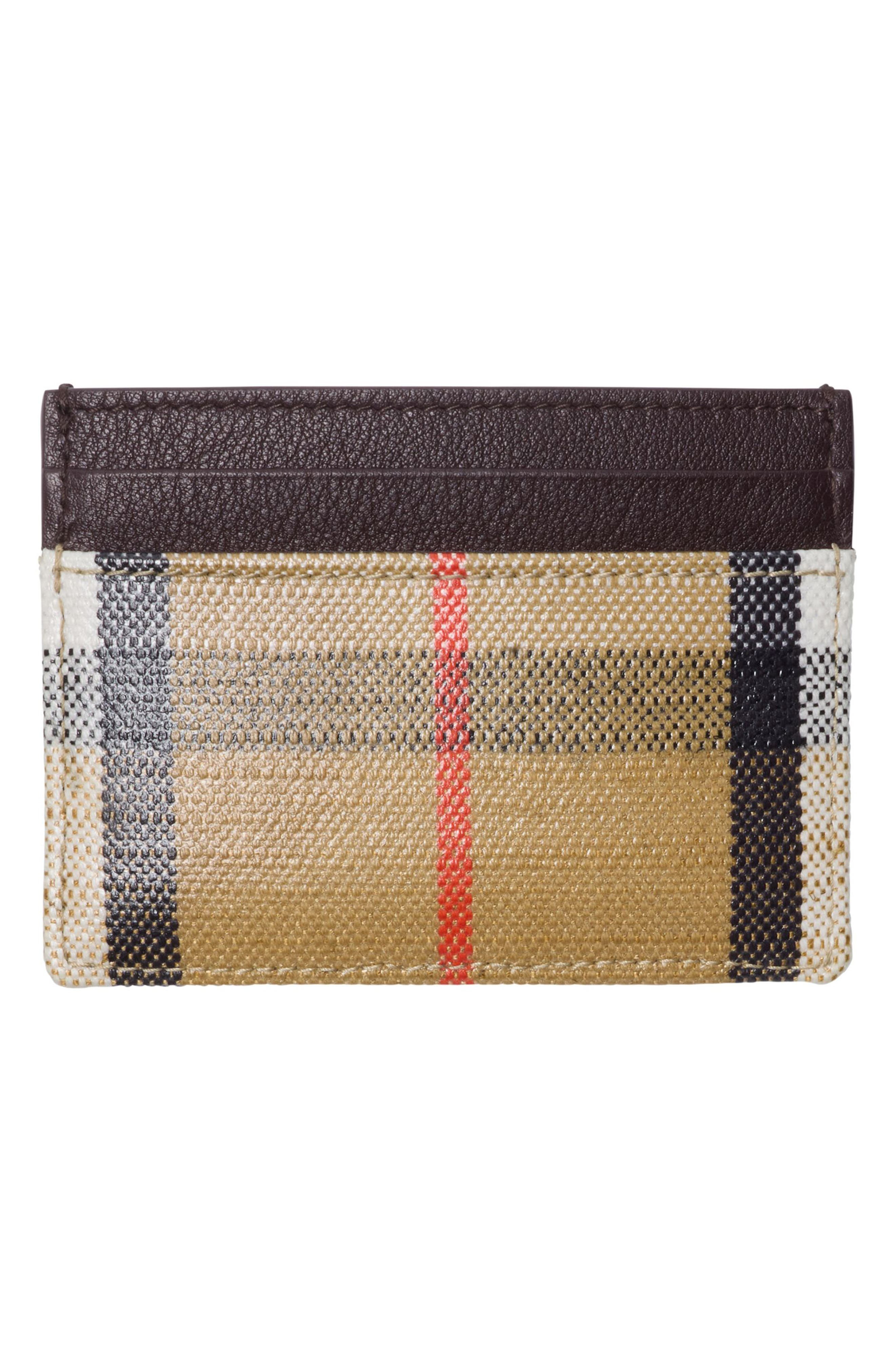 burberry Highlands Coated Canvas Card Case in Sand at Nordstrom - 2