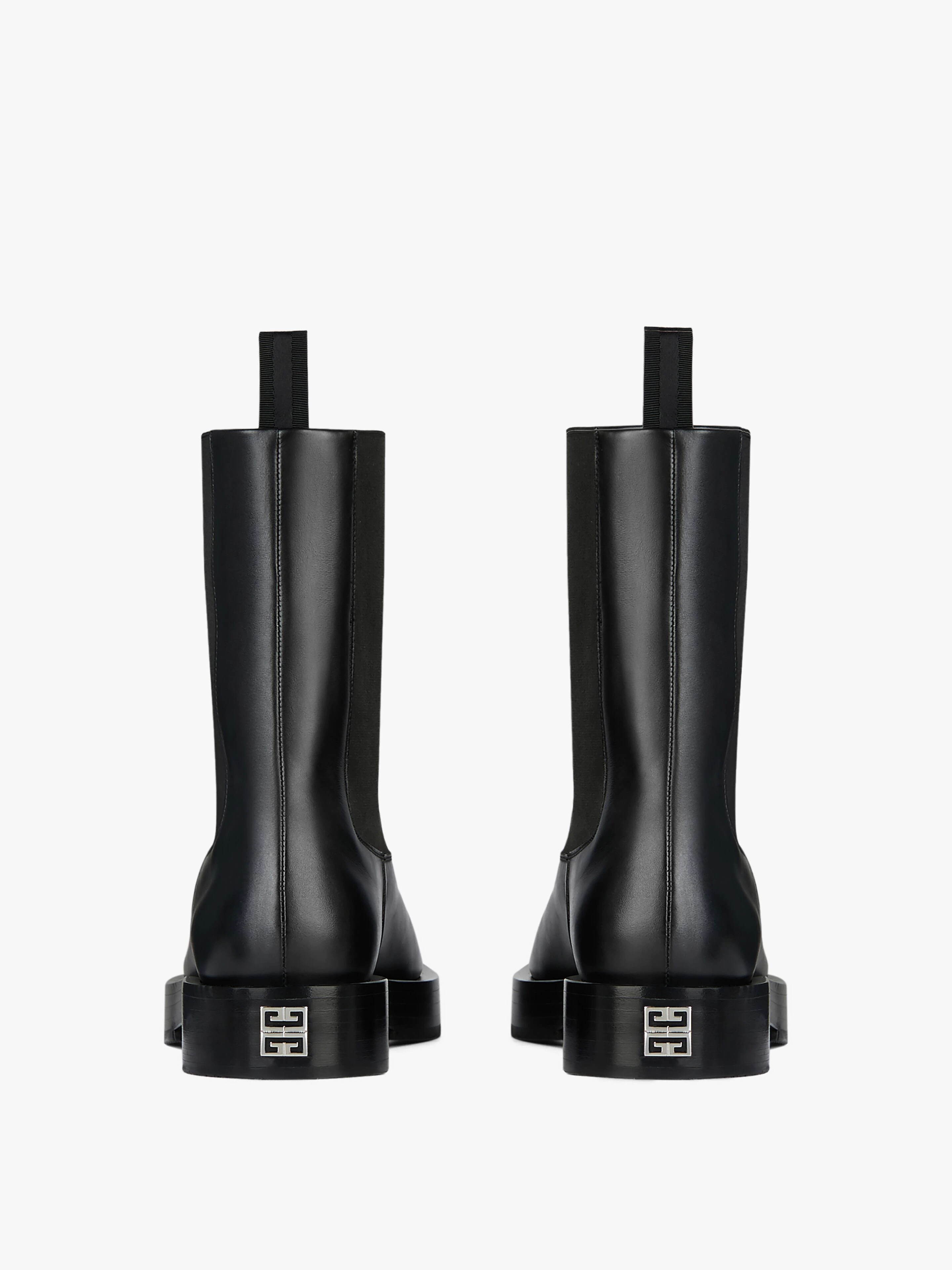 SQUARED CHELSEA BOOTS IN BOX LEATHER - 4