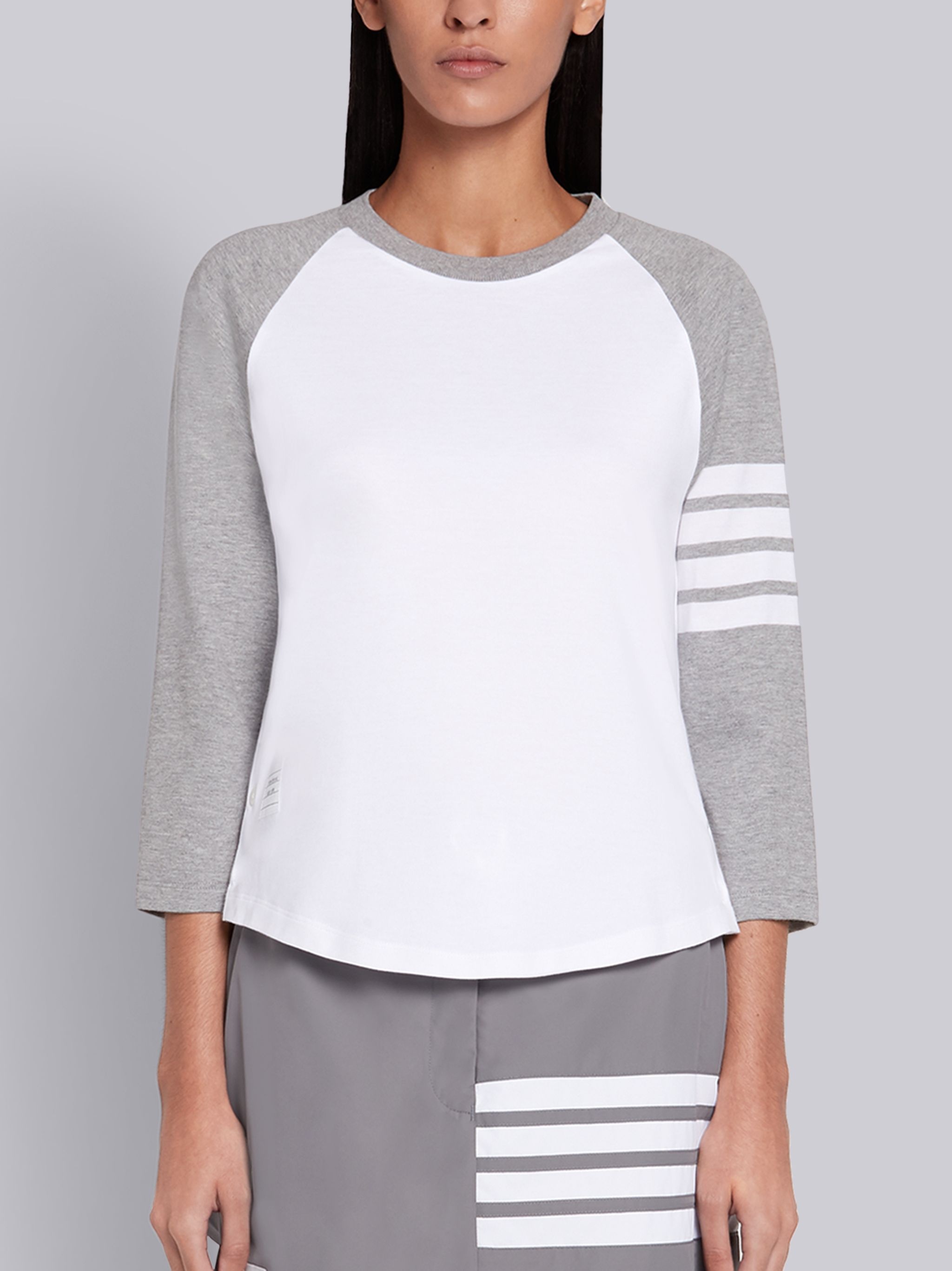 Light Grey Medium Weight Jersey Baseball Tee - 1