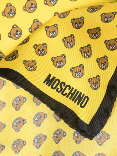 Moschino Teddy-Bear-print silk scarf outlook