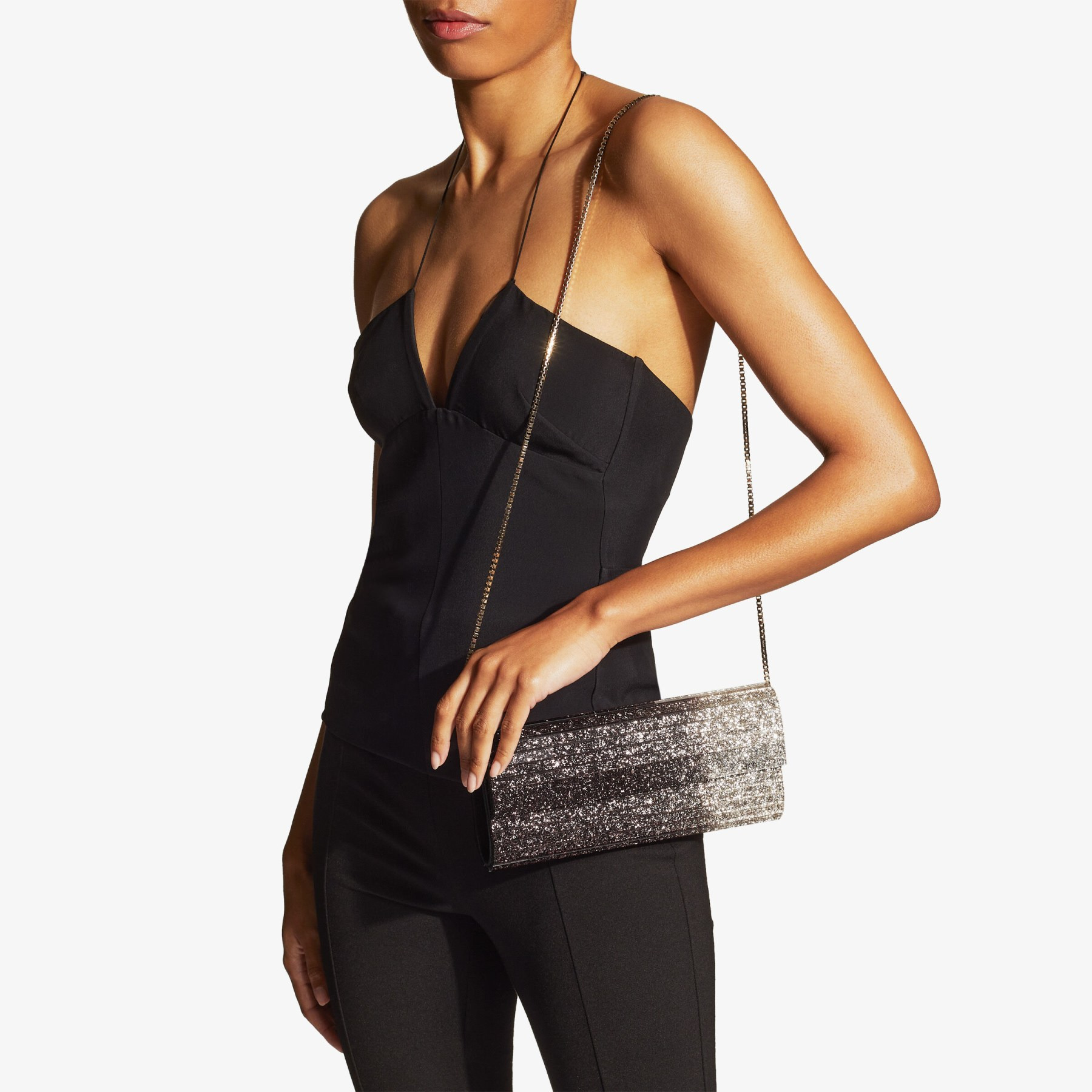 Sweetie
Black and Champagne Dégradé Glitter Acrylic Clutch Bag - 3