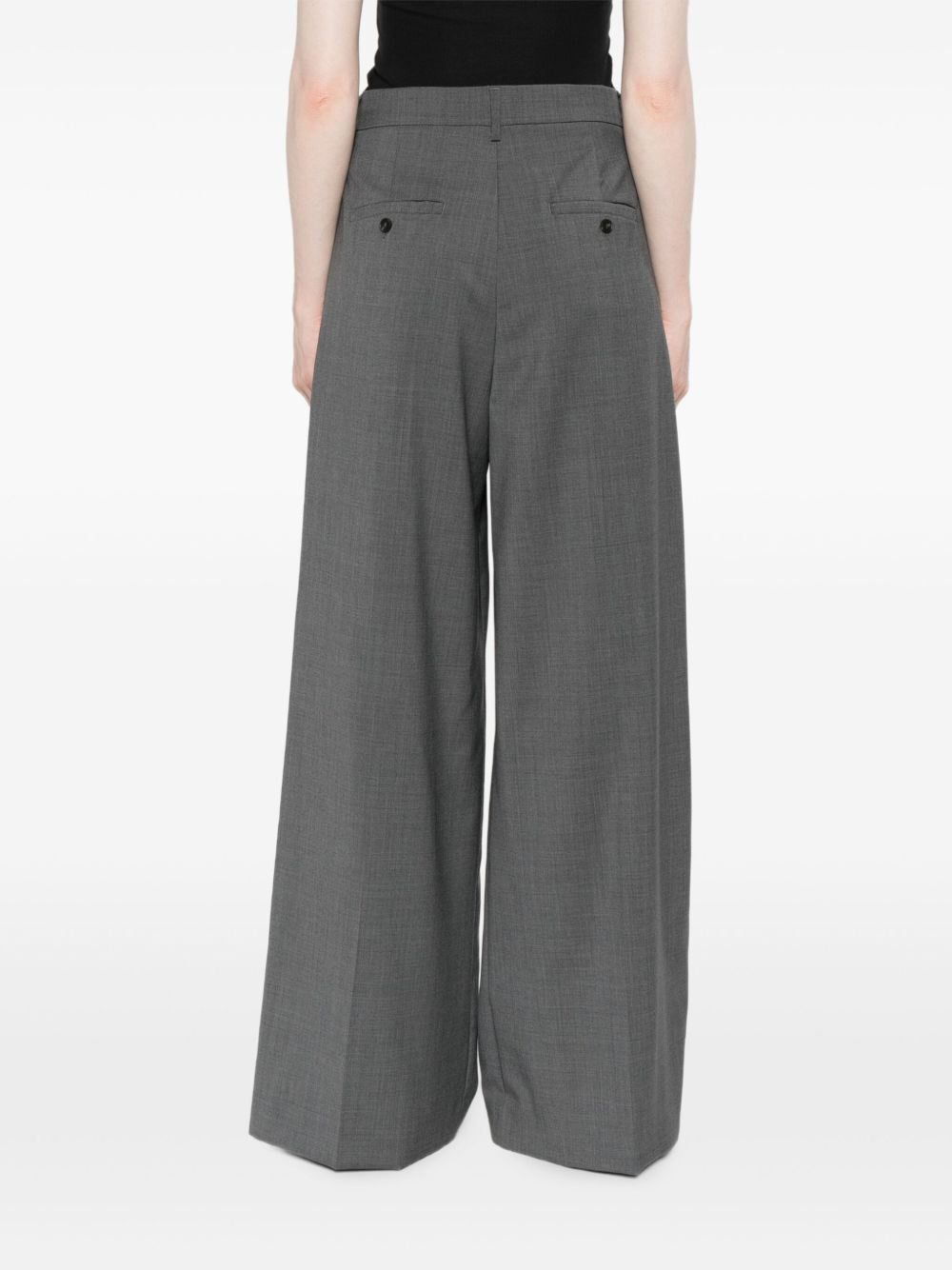 pleated wide-leg trousers - 4