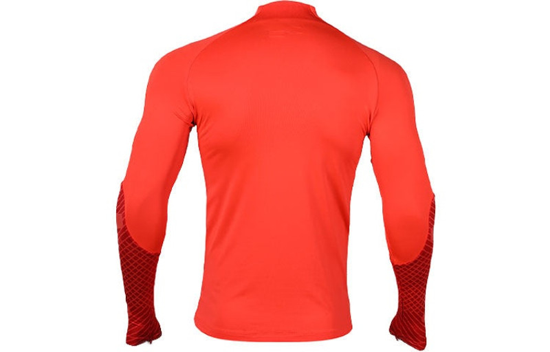 Nike Men's Nike Soccer/Football Half Zipper Stand Collar Long Sleeves Pullover Deep Red T-Shirt DH8733-63 outlook