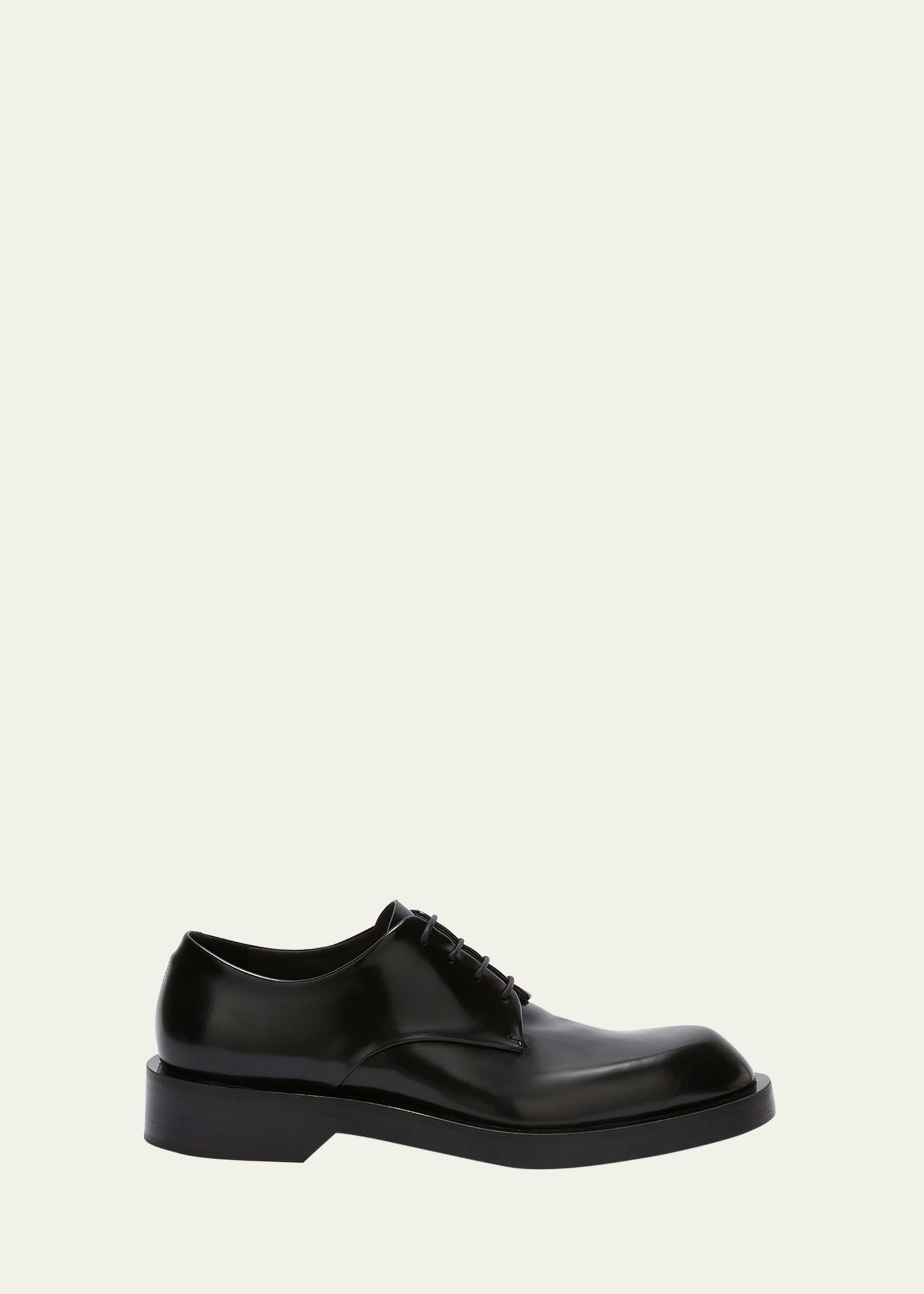 Men's Rubber Injected-Sole Leather Derby Shoes - 1