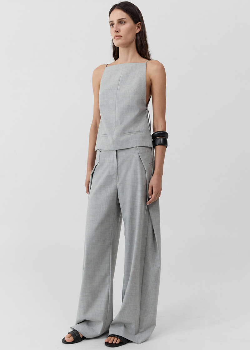 St. Agni Square Side Tie Top - Concrete 4