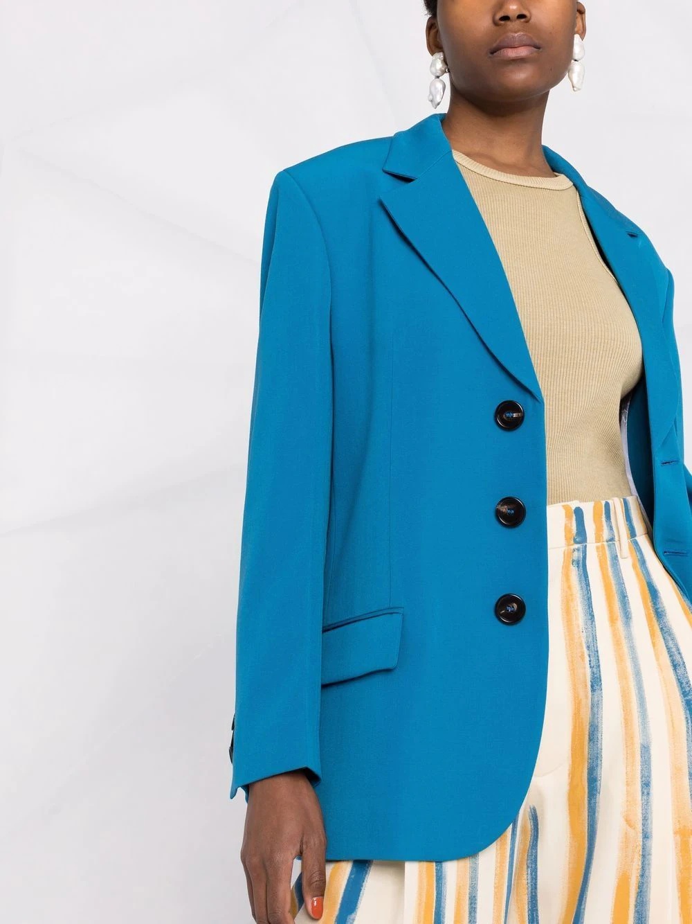 notched-lapel single-breasted blazer - 5