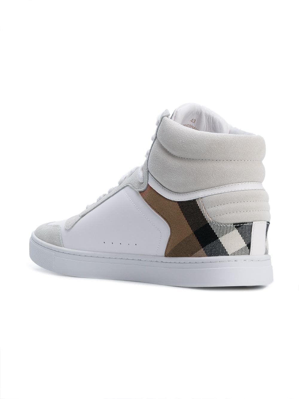 Leather and House Check High-top Sneakers - 3