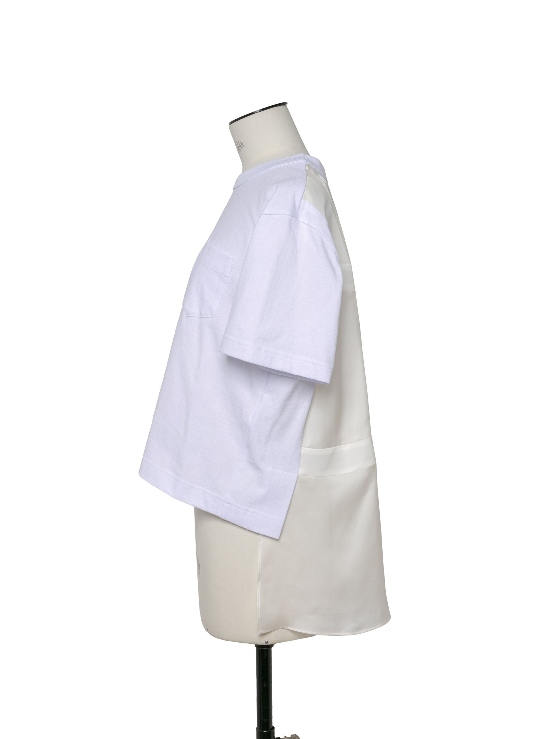 Nylon Twill Mix Cotton Jersey T-Shirt - 2