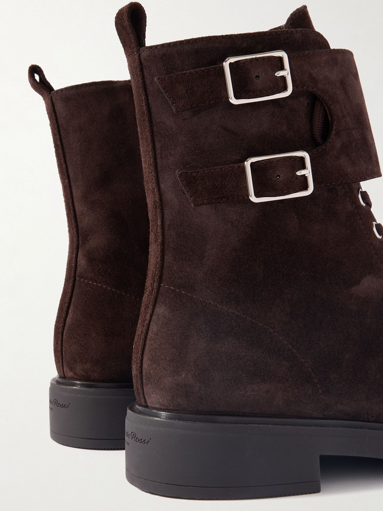 Ripley buckled suede ankle boots Chocolate - 4