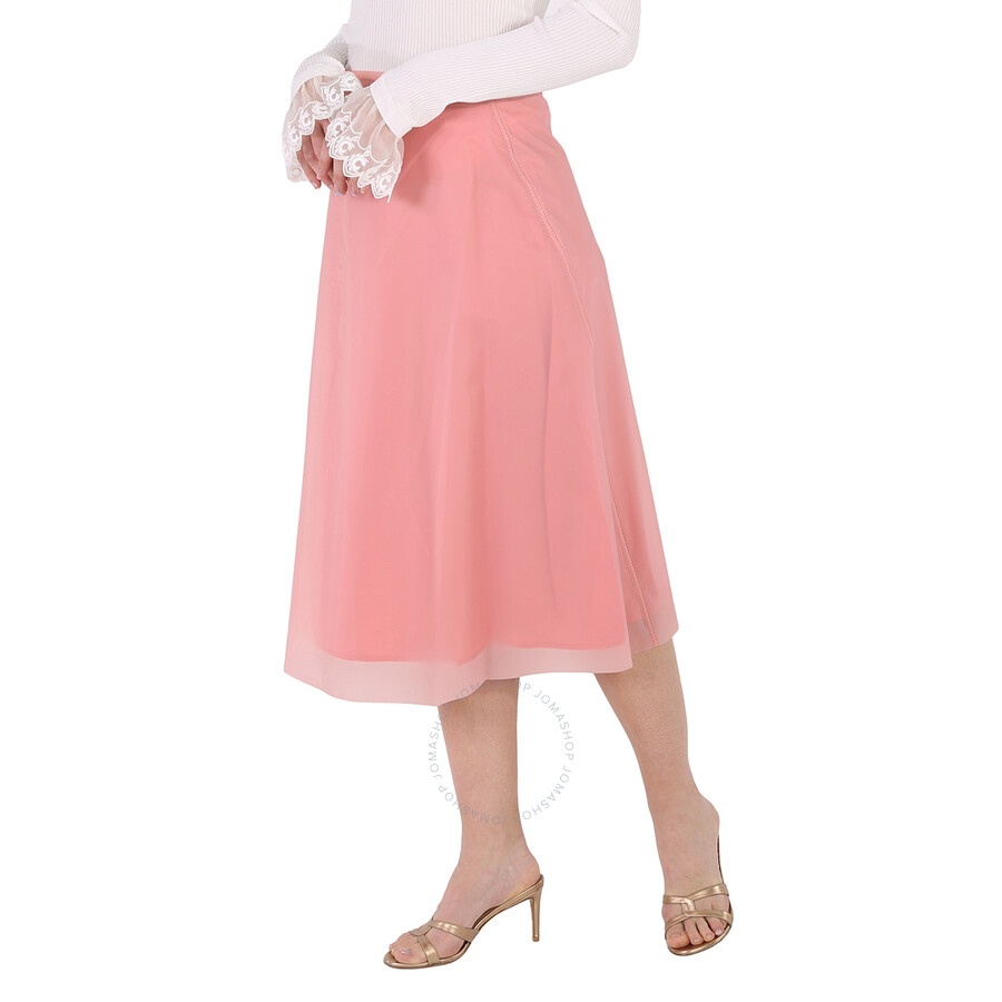 Burberry Ladies Silk-lined Plastic A-line Skirt In Rose Pink - 3