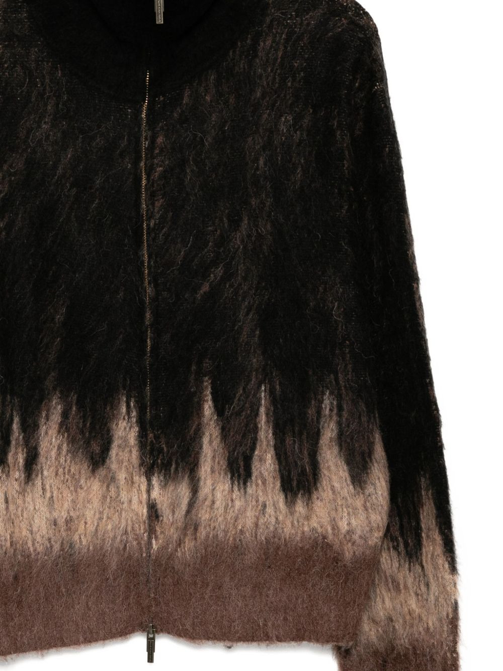 gradient zipped cardigan - 3