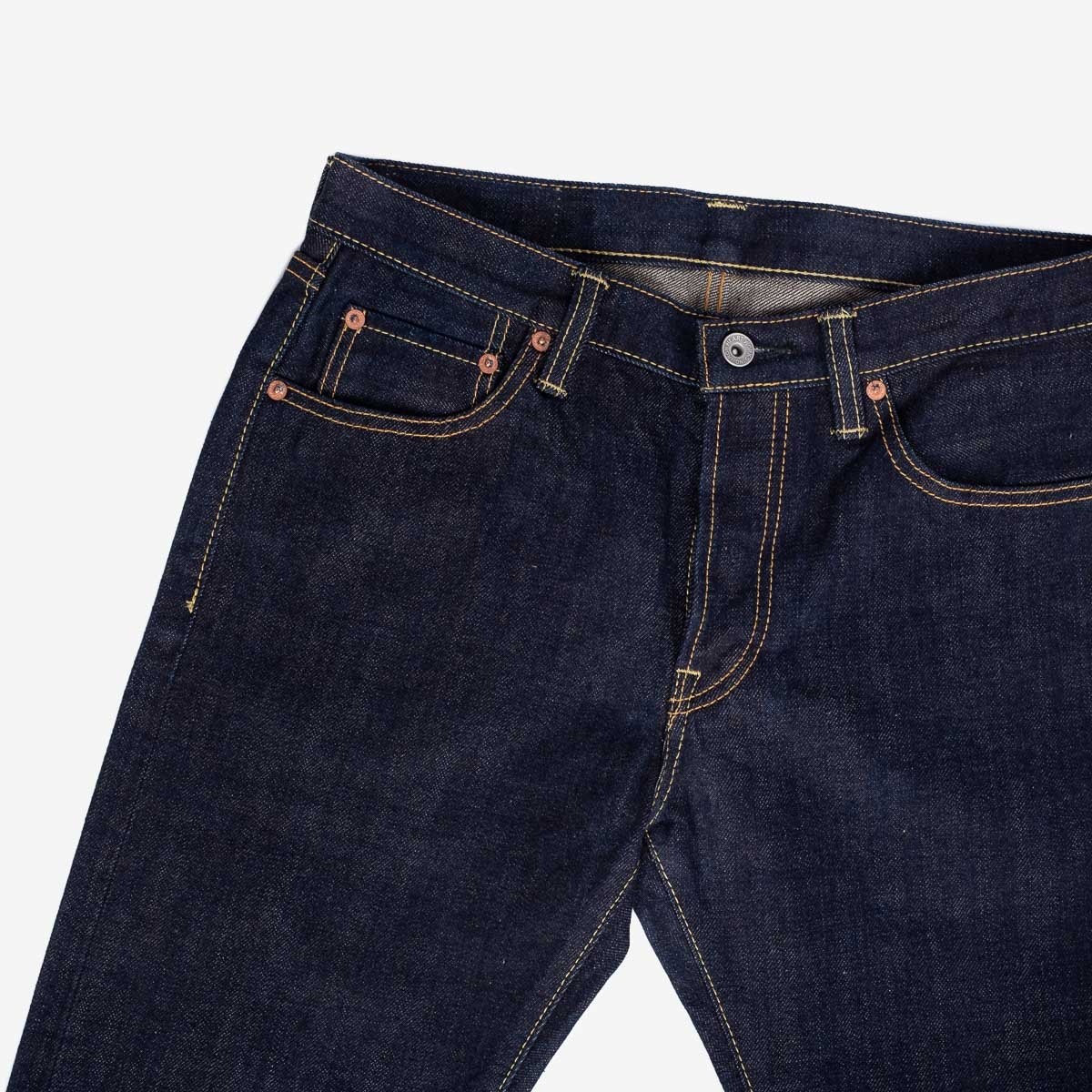 IH-777N 17oz Selvedge Denim Slim Tapered Cut Jeans - Natural Indigo - 6
