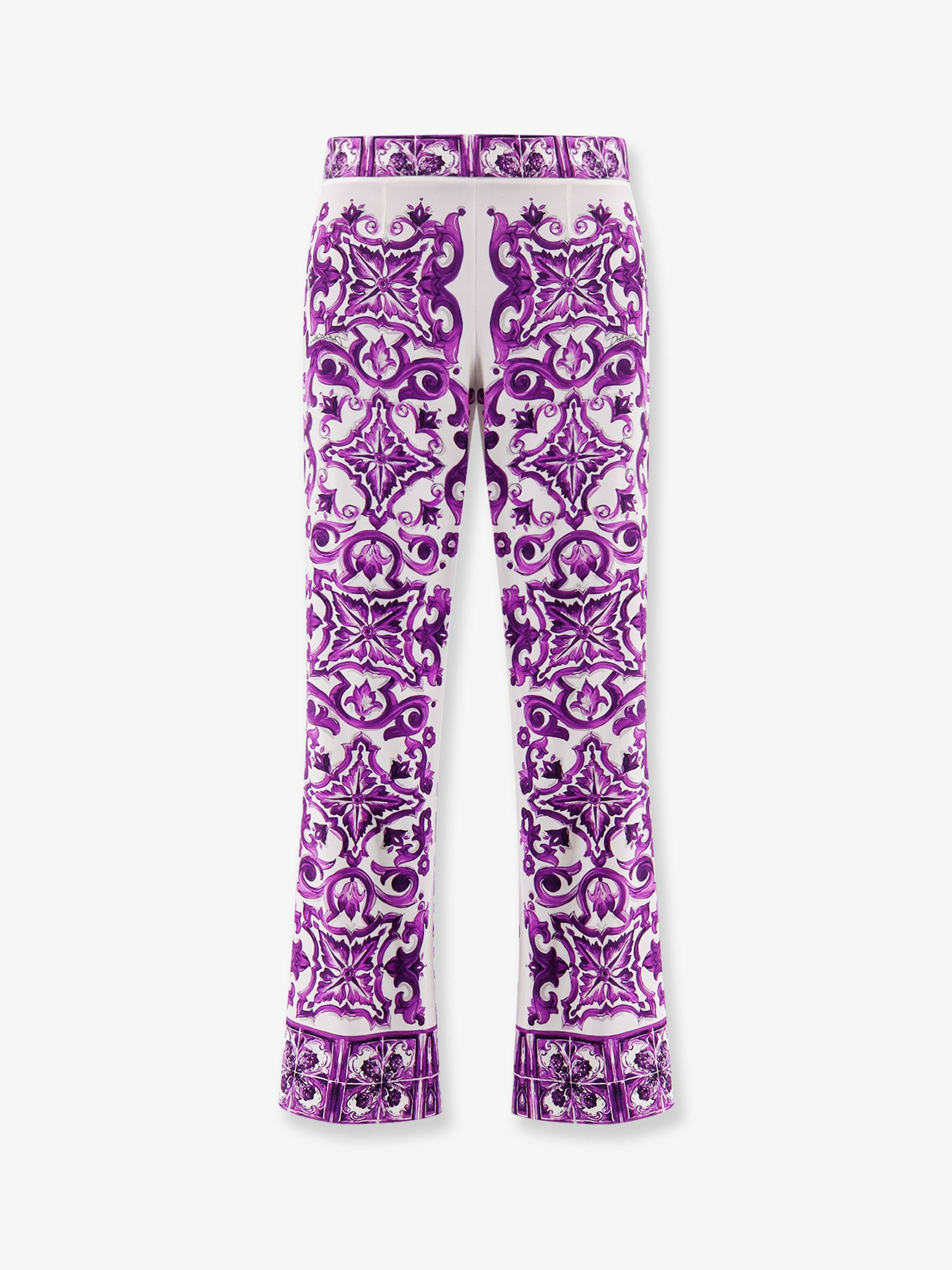 Silk Trousers With Maiolica Print - 1