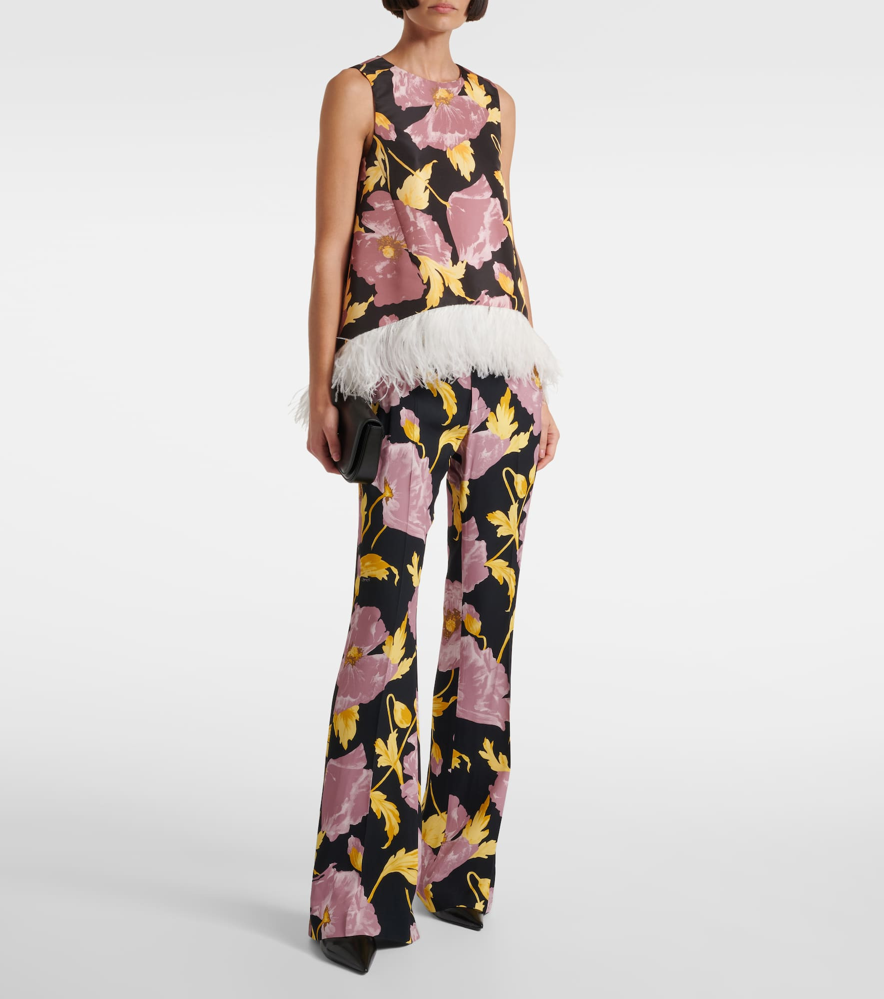 La Scala feather-trimmed asymmetrical top - 2