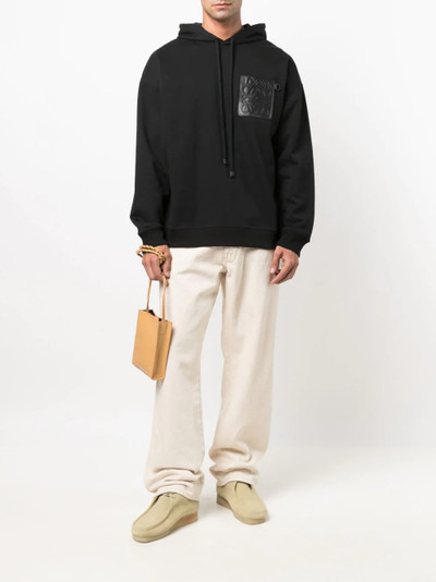 Loewe logo-patch drawstring hoodie outlook