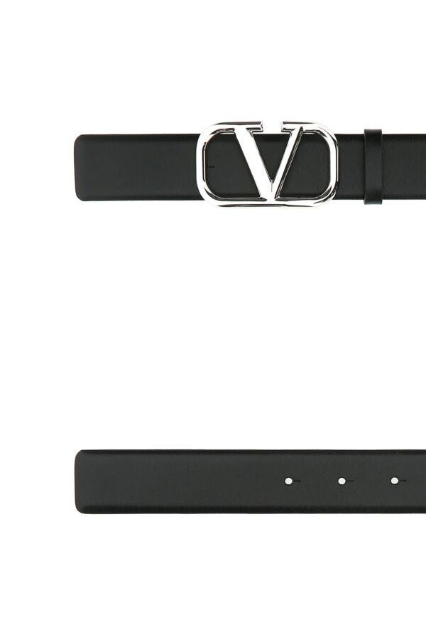 Valentino Garavani Man Black Leather Vlogo Belt - 2