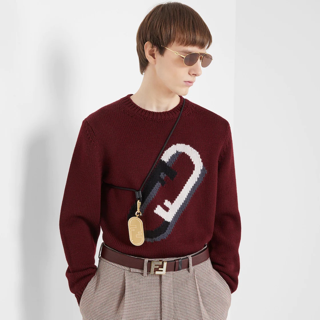 Presented at the Fall-Winter 22 fashion show, these oval-shaped pilot-style shield sunglasses are ma - 4